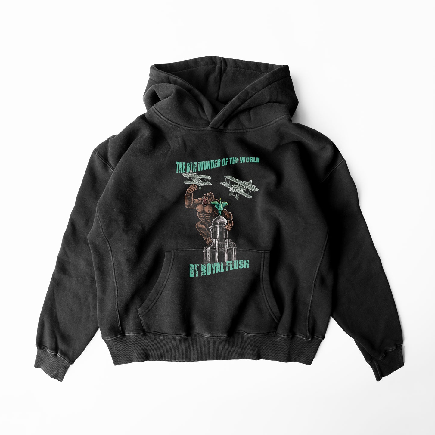 King Kong Liverbuilding Oversized Washed Black Hoody