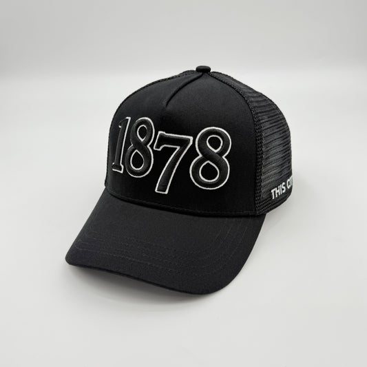 1878 Black & White Cap