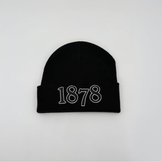 1878 Black & White Beanie