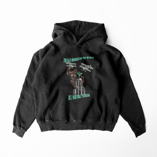 King Kong Liverbuilding Oversized Washed Black Hoody
