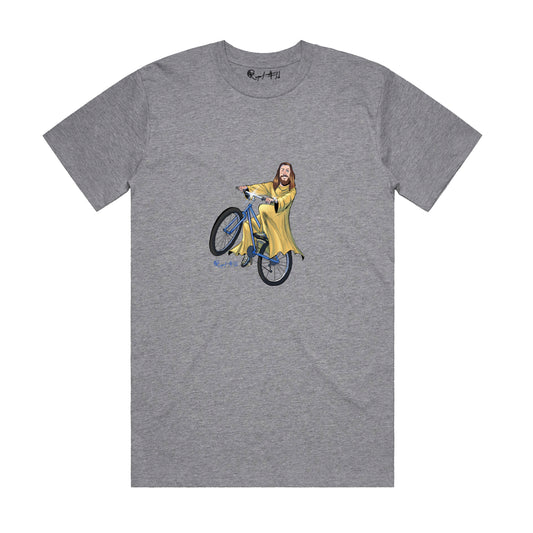 CHRIST ON A BIKE GREY TEE