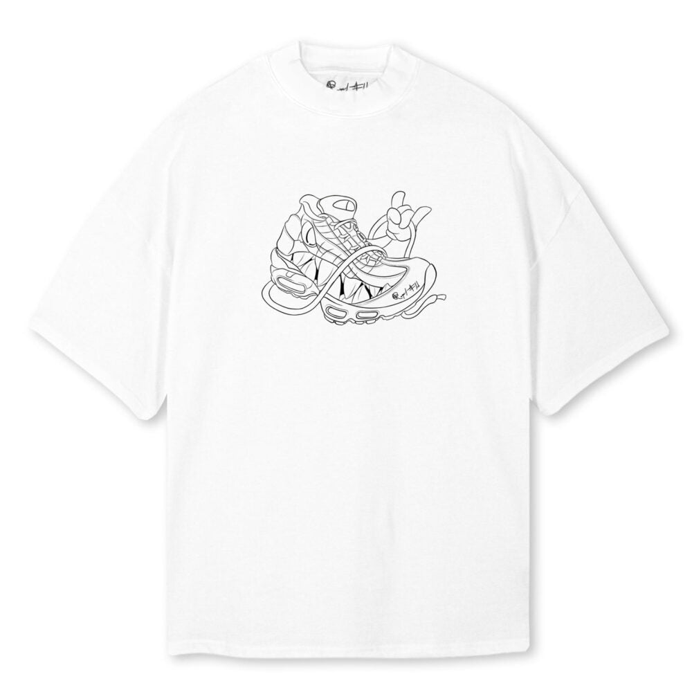 110 Shark Oversized White Tee